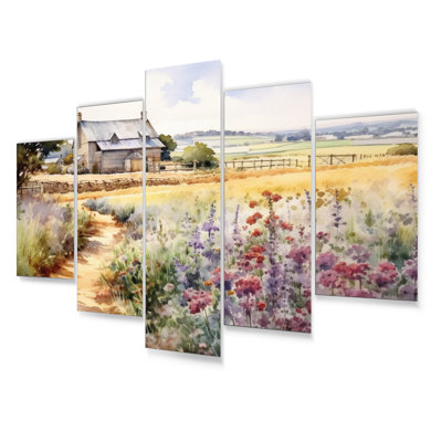 «Herbs Garden At The Farm I» - ensemble d'art mural en métal campagne