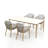 Modern Rope & Aluminum 4-Person Outdoor Dining Set with Cushions