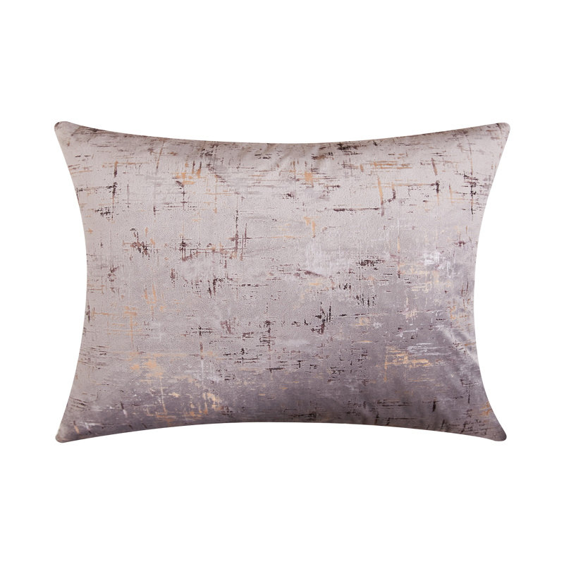 Housse de coussin en velours à motif abstrait | Housses de coussin décoratif | Pièce unique | Rectangulaire, Gris