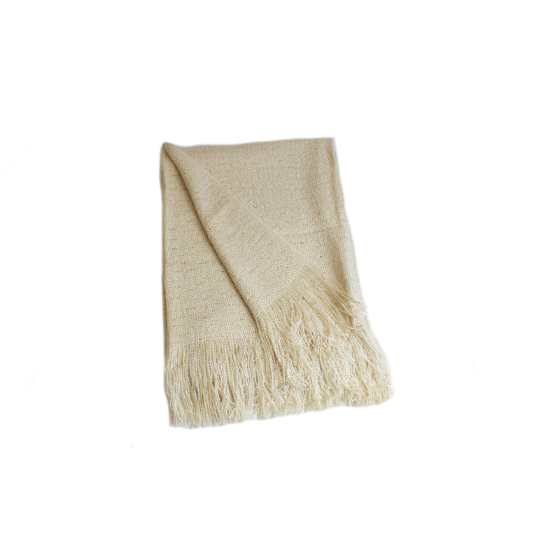 Hand Woven Throw Blanket, Ivory