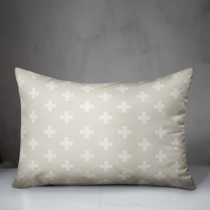 Swiss Cross Pattern Rectangular Pillow Cover & Insert