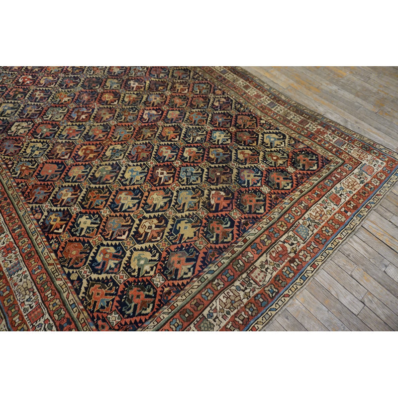 Tapis rustique noué à motif géométrique rustique