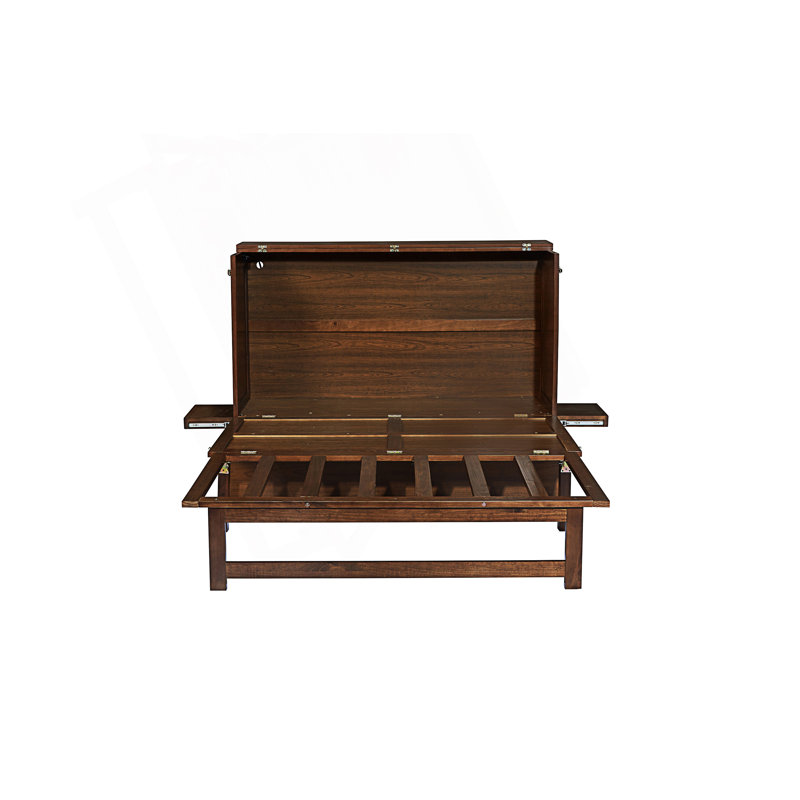 Grand lit escamotable avec port USB et tablettes amovibles de chaque côté