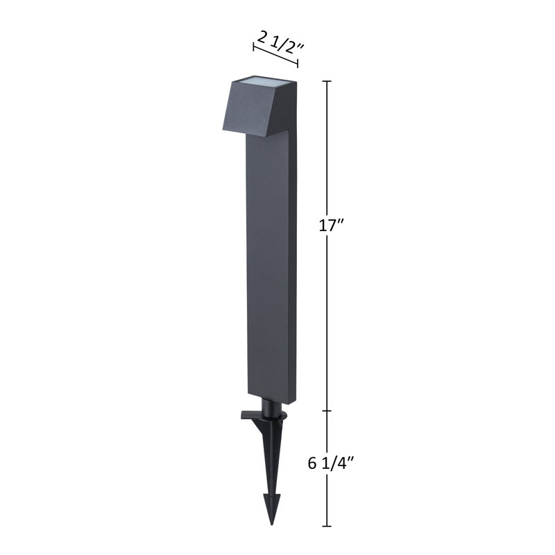23,25 po Feux de cheminement intégré en aluminium noir câblé à basse tension résistant aux intempéries avec lentille en acrylique