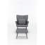 Fauteuil à bascule en polyuréthane gris avec coussin lombaire et repose-pieds pour chambre d'enfant ou salon