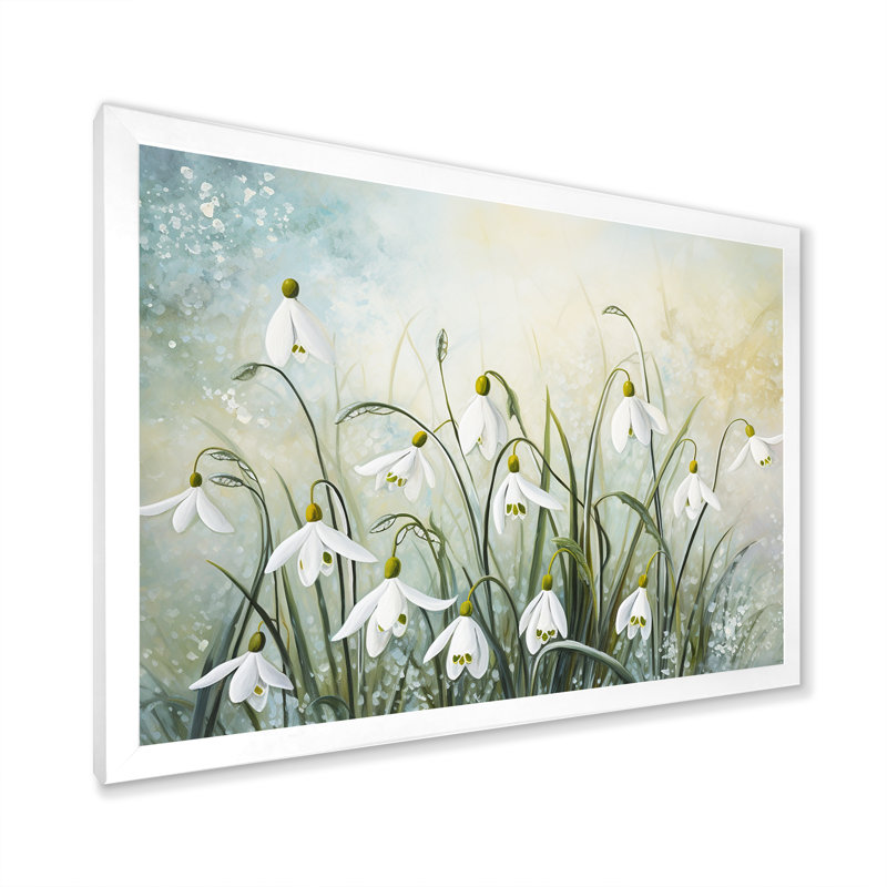 Charme de ferme enneigé, H 34 po x l 44 po x P 1,5 po, Cadre simple blanc