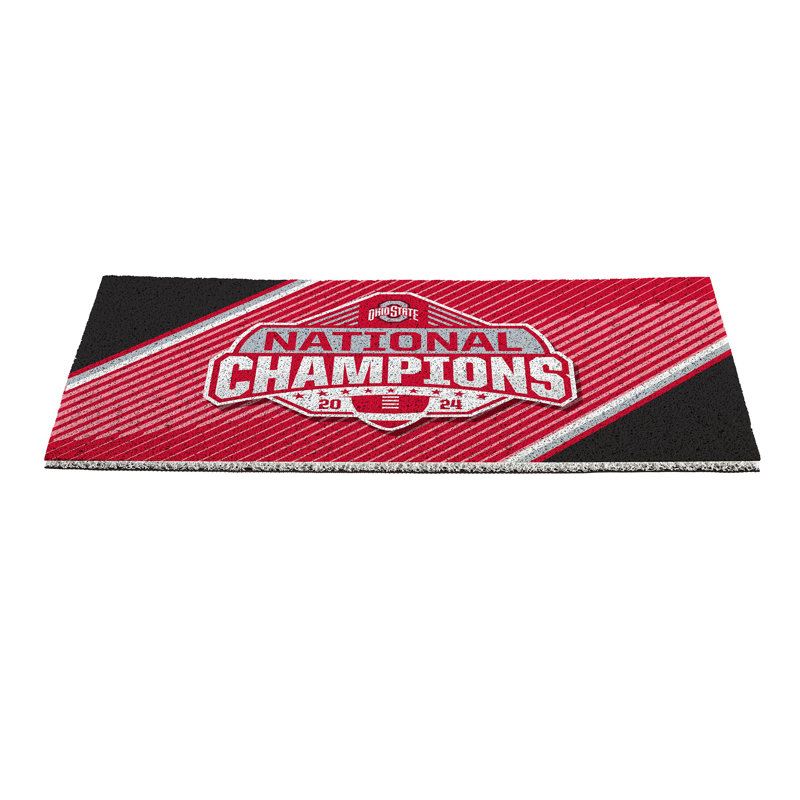 Tapis de fibre de coco 2025 Ohio State University, Noir / blanc / rose