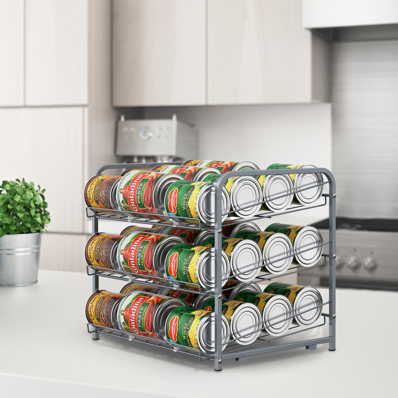 Organisateur de boîtes empilables pour comptoir de cuisine 72 canettes, Argent