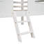 Lit mezzanine simple simple avec toit et deux fenêtres à l'avant, blanc