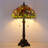 Tiffany Table Lamp Green Red Stained Glass Desk Lamp 12X12X21 Inches Dragonfly Style Reading Light
