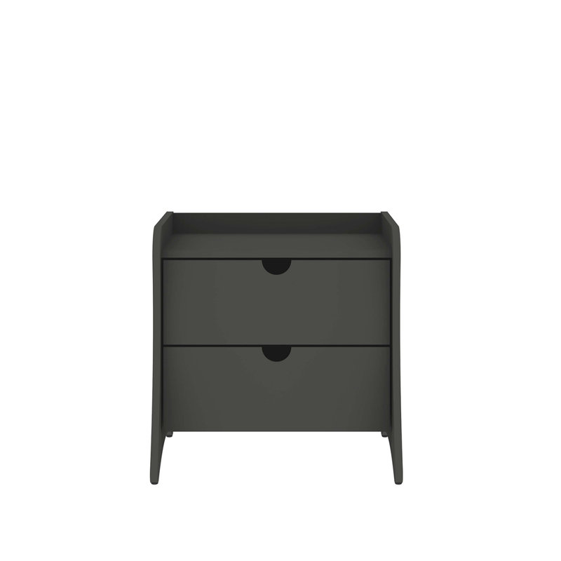 Coney 20" Nightstand  (2-Drawer), Charcoal Gray