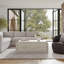 Table basse double Juna Wood Dream Console avec matelas et coins arrondis, gris bouleau moisson
