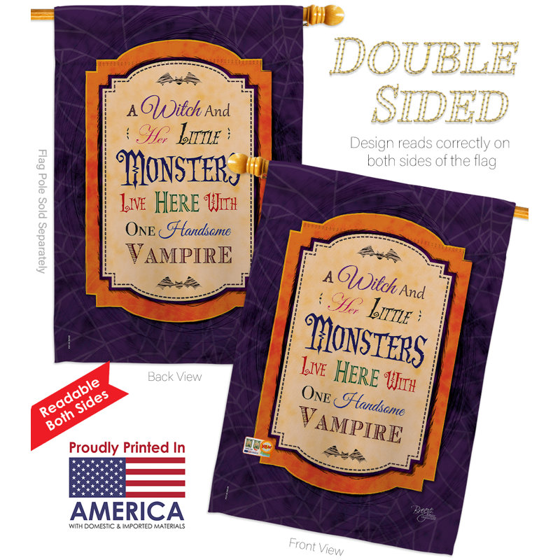 Double Sided 40 in. H x 28 in. W Polyester Halloween Flag set