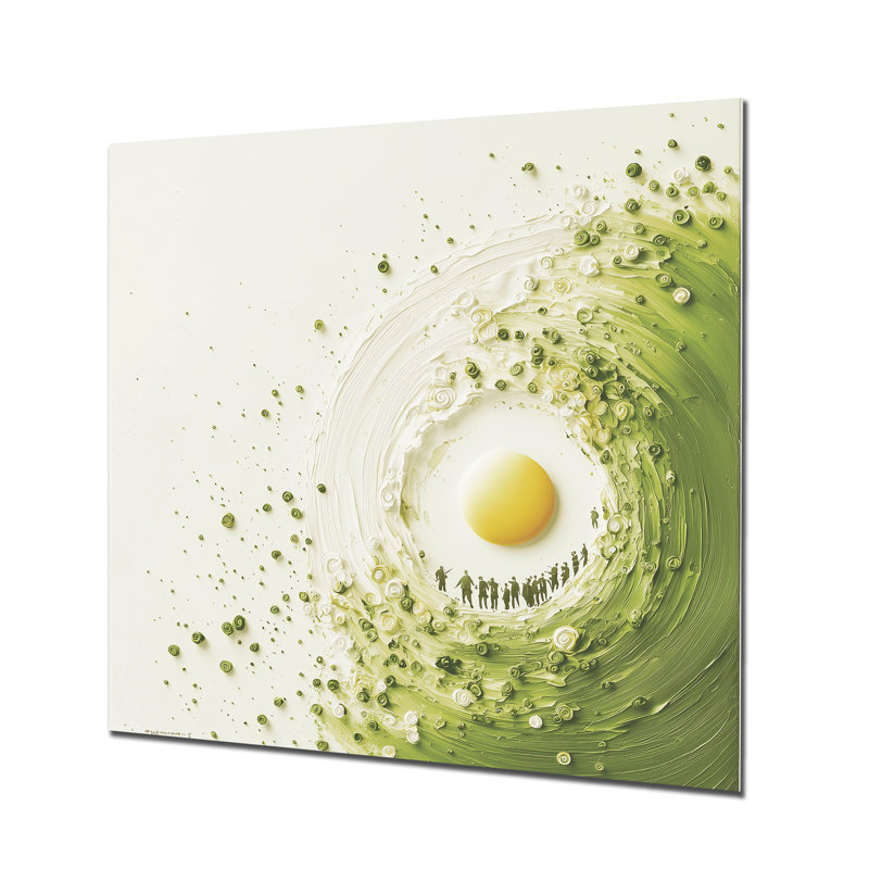 «Yellow and Green Golf Achieagement III», art métallique inspirant, impression de métal, H 36 po x l 36 po
