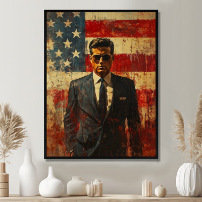  Jfk President On The Usa Flag II - États-Unis, art mural