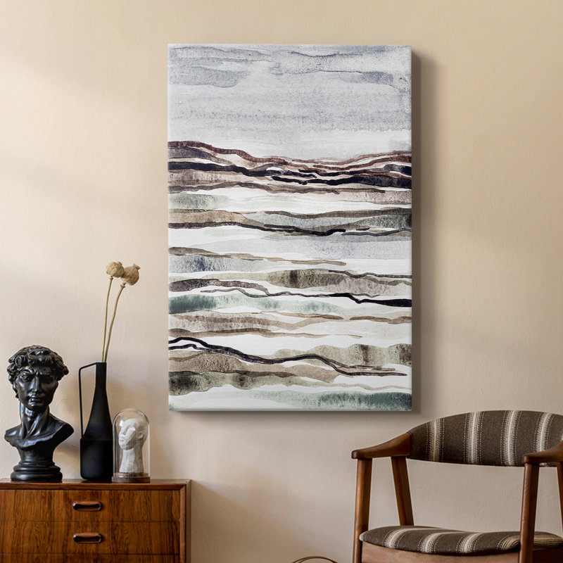 «Mute Earth Layers I» - galerie personnalisée enveloppée Cavas, H 48 po x l 32 po