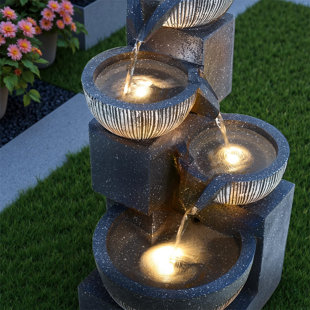 Weather Resistant Floor Fountain with Light