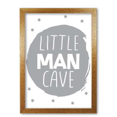 Little Man Cave Circle 1 Piece Single Picture Frame Wall Art