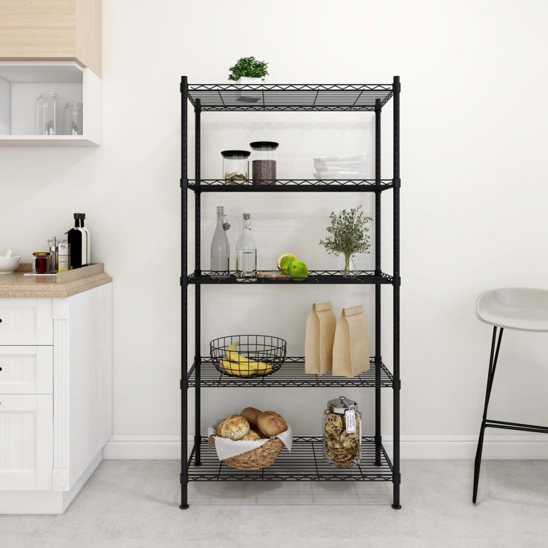 Seher 35cm W Metal Shelving Unit, Black