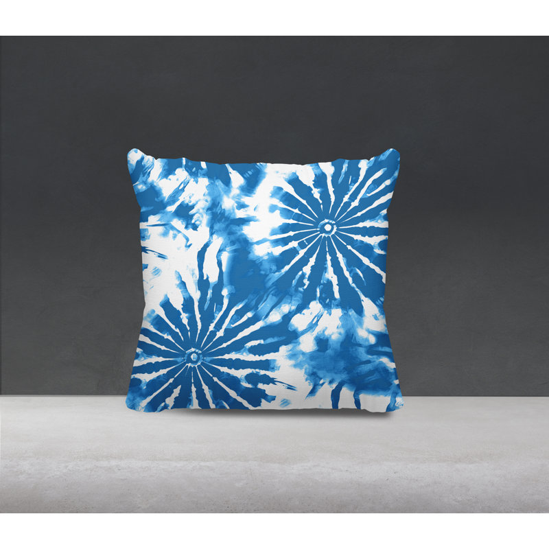 Lorcan Outdoor Reversible Throw Pillow, 19"H x 19"W, Turquoise/White