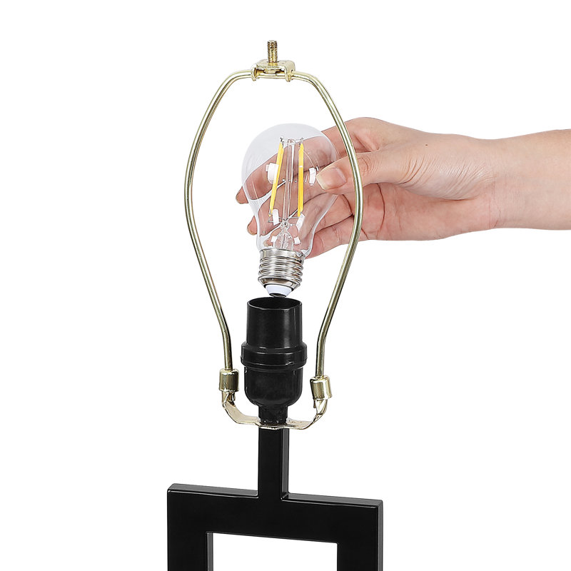 Lampe de table simple 28,5 po, Noir, noir, noir, noir, Gray
