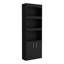 Ensemble de bureau d'ordinateur et de bibliothèque avec ensemble emboîtable, panneau de particules noir de jais, H 71,1 po x l 24,88 po x P 10,35 po