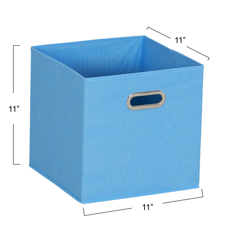 Open Fabric Cube Storage Bins, Blue