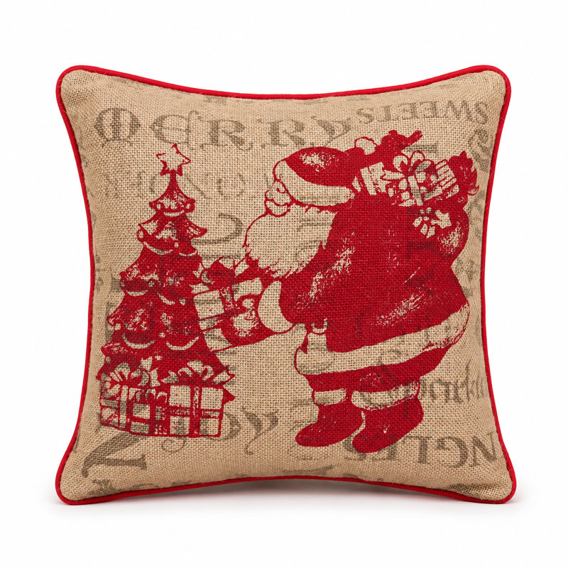 Saint Nick Cotton Reversible Throw Pillow