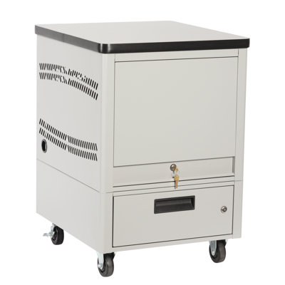 29.63'' H x 14.75'' W Laptop/Tablet Storage Cart with Wheels