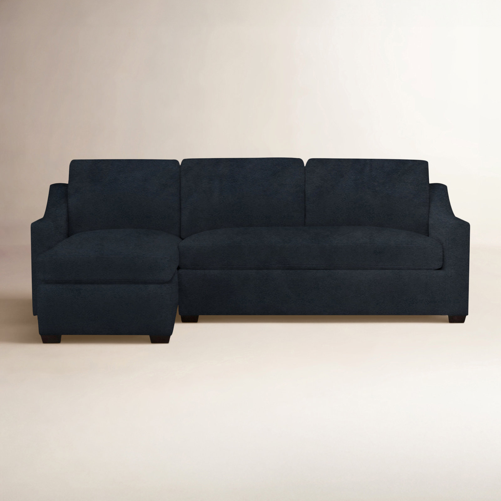 Cranbrook Upholstered Chaise L-Sectional, Macarena Light Gray Canvas, Left Hand Facing