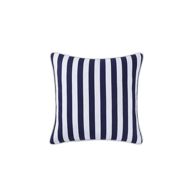 Coussin décoratif Brooklyn Loom Levi, Blanc / Bleu marine