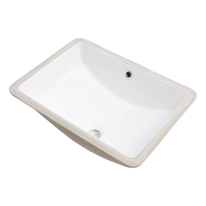 Graceful Touch Ceramic Rectangular Sink - 21X14, Undermount Overflow Design Luxury Style Installation