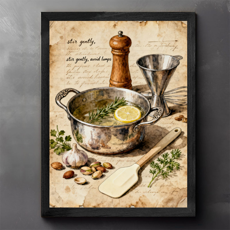 Art encadré noir, ustensiles et ingrédients de cuisine rétro, impressions encadrées de style rétro, H 37 po x l 25 po