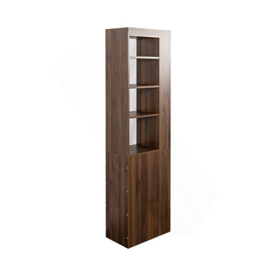 70.87" H Display Storage  Cabinet , 4-Tier Shelf, 3 Side Drawers & 4 Small Display Shelves , Modern Wooden Tall Bookshelf Bookcase For Living Room Home Office