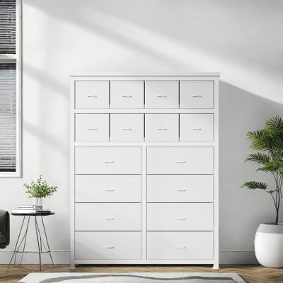 16 Drawers Dresser For Bedroom, Tall Dresser With Fabric Storage Drawers