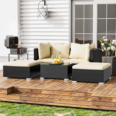 Rattan 2 Seater Garden Lounge Sets with Coffee Table