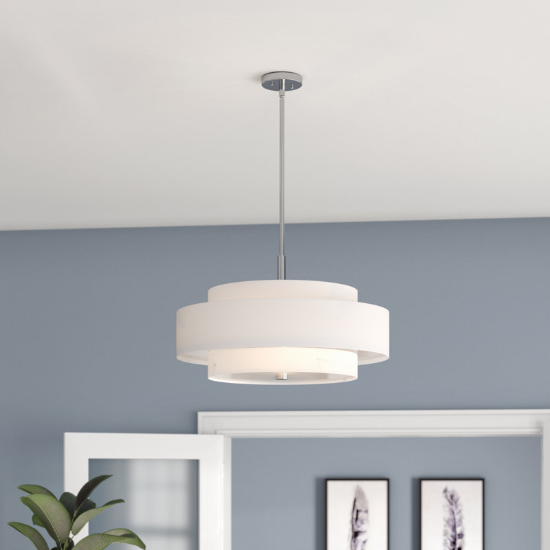 Flaire 5-Light Chandelier, Nickel brossé, Gruau