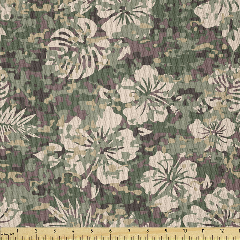 Dashal Aloha Hawaiian Tropical Jungle Forest Hibiscus Flowers Leaves Multi-Purpose Fabric