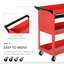 DURHAND 3-Tier Tool Trolley Cart Storage Red