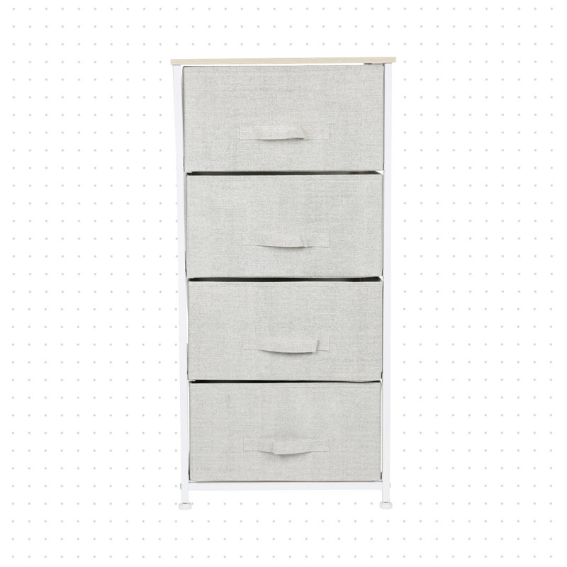 Flinn 4 Drawer Storage Drawer, Beige