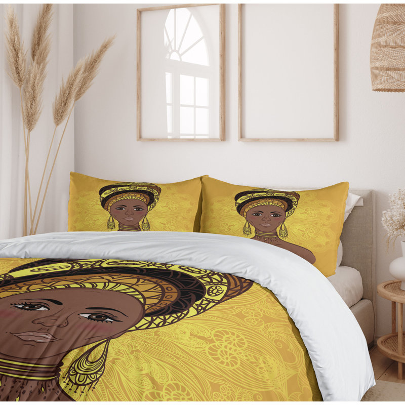 African Modern & Contemporary Polyester Duvet Cover, Queen