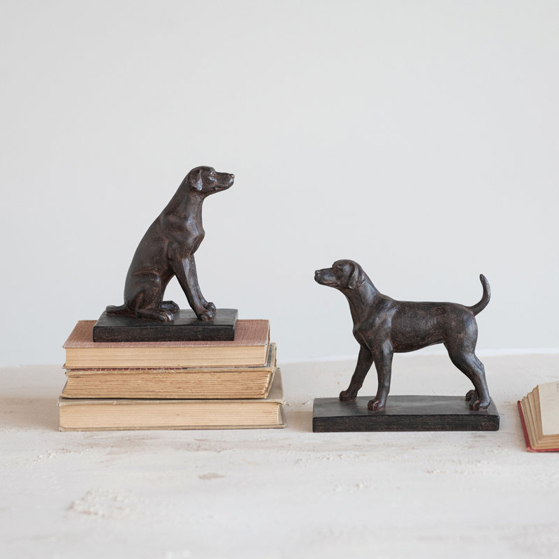 2-Piece Resin Dog Bookends