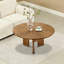 31.5" Farmhouse Solid Wood Coffee Table,Round Coffee Table For Living Room