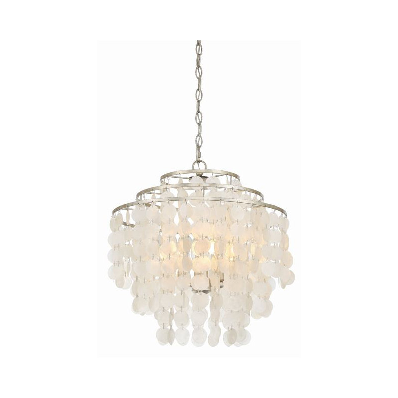 Lustre en cristal à 4 lumières avec accents de coquillage Clariza