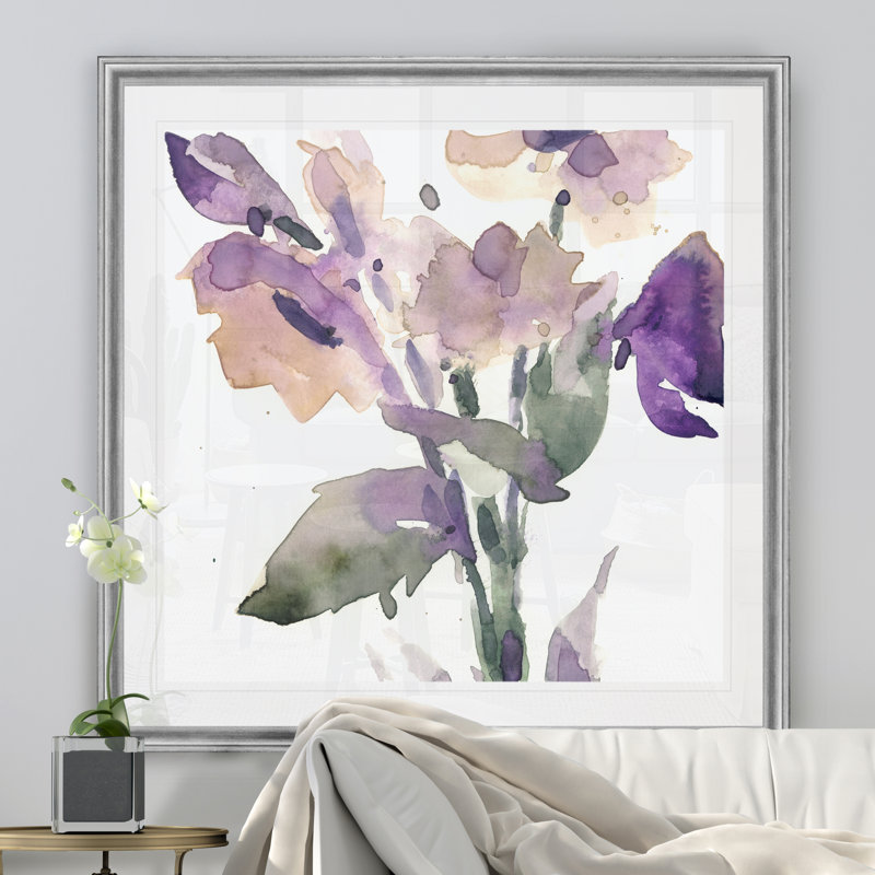 «Garden Blooms II», peinture sur toile, Cadre argenté, H 30,5 po x l 30,5 po x P 1,5 po