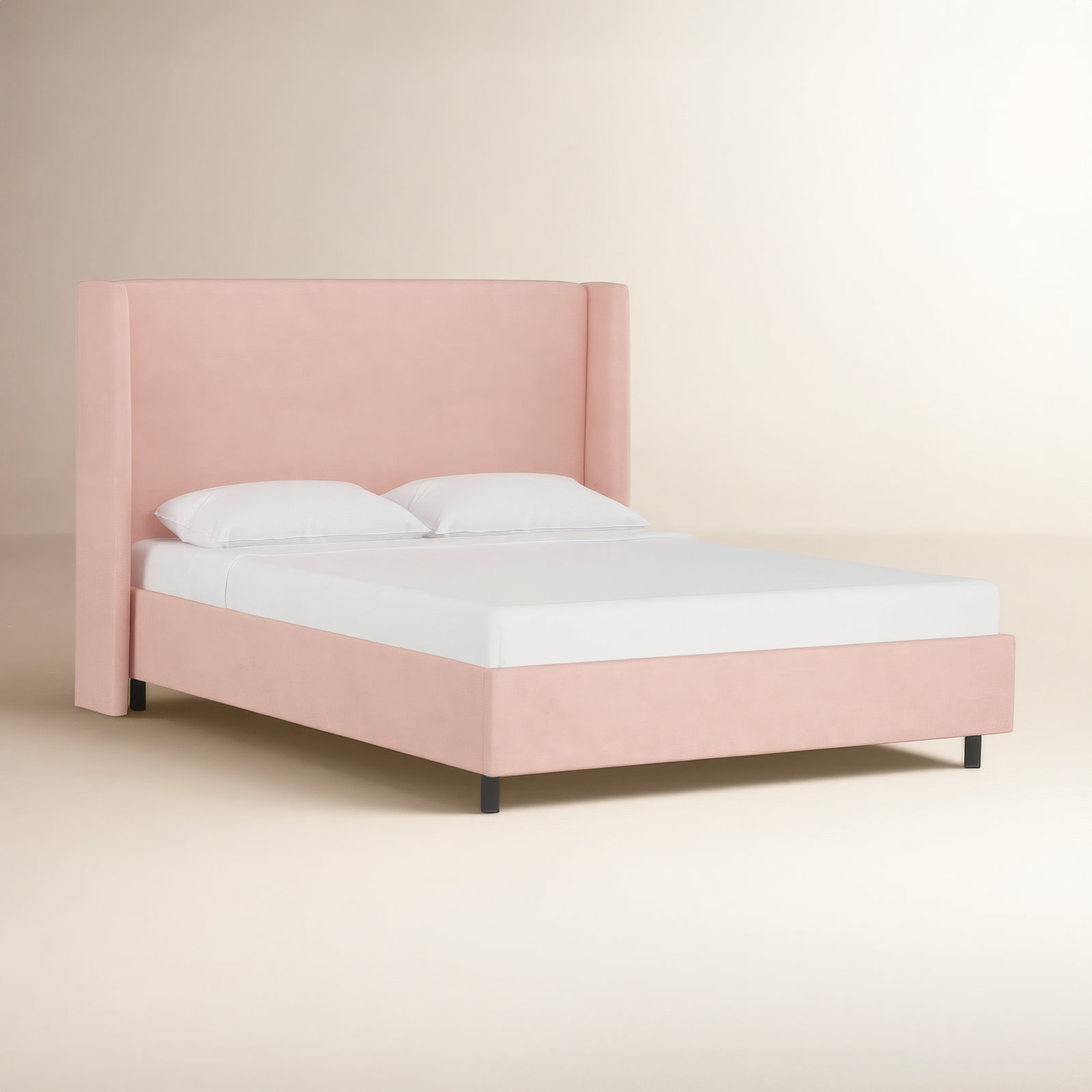 Tilly Upholstered Low Profile Platform Bed, Queen, Classic Blush Performance Velvet