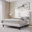 Full Size Modern Faux Leather Upholstered Platform Bed Frame, with Button Tufted Headboard, No Box Spring Needed-1922929632-1922929638