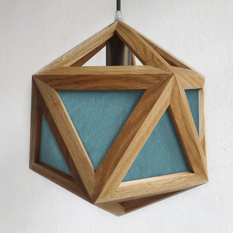 Chestnut 1 - Light Oil Geometric Pendant, Light Blue