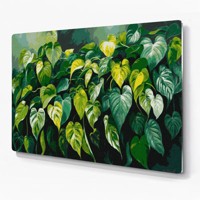 «Botanical Pothos», art mural en métal vert