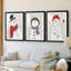 Festive Snowman I - Impression personnalisée de qualité supérieure avec cadre - 3 pièces-307372820